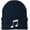 Navy Blue, variant on Music Note Embroidered Beanie Knit Cuffed Cap Music Lover Hat Musician Gift (Black)