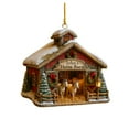 thumbnail image 2 of Horse Barn 2D Christmas Ornament, 1 Pack 3 Inch Flat Acrylic Farm John's Horse Barn Wooden House Lightweight Shatter-Proof with Hanging Rope Cute Christmas Tree Hanging Decor, 2 of 3