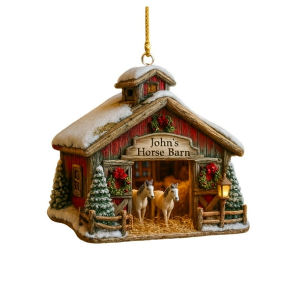 shyuyusa 2d Wood Ornament For Christmas And Birthday Gifts, Farm Themed Decoration For Xmas Tree And Housewarming