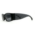 thumbnail image 3 of Womens Mod Square Rectangle Thick Temple Fashion Sunglasses All Black, 3 of 5