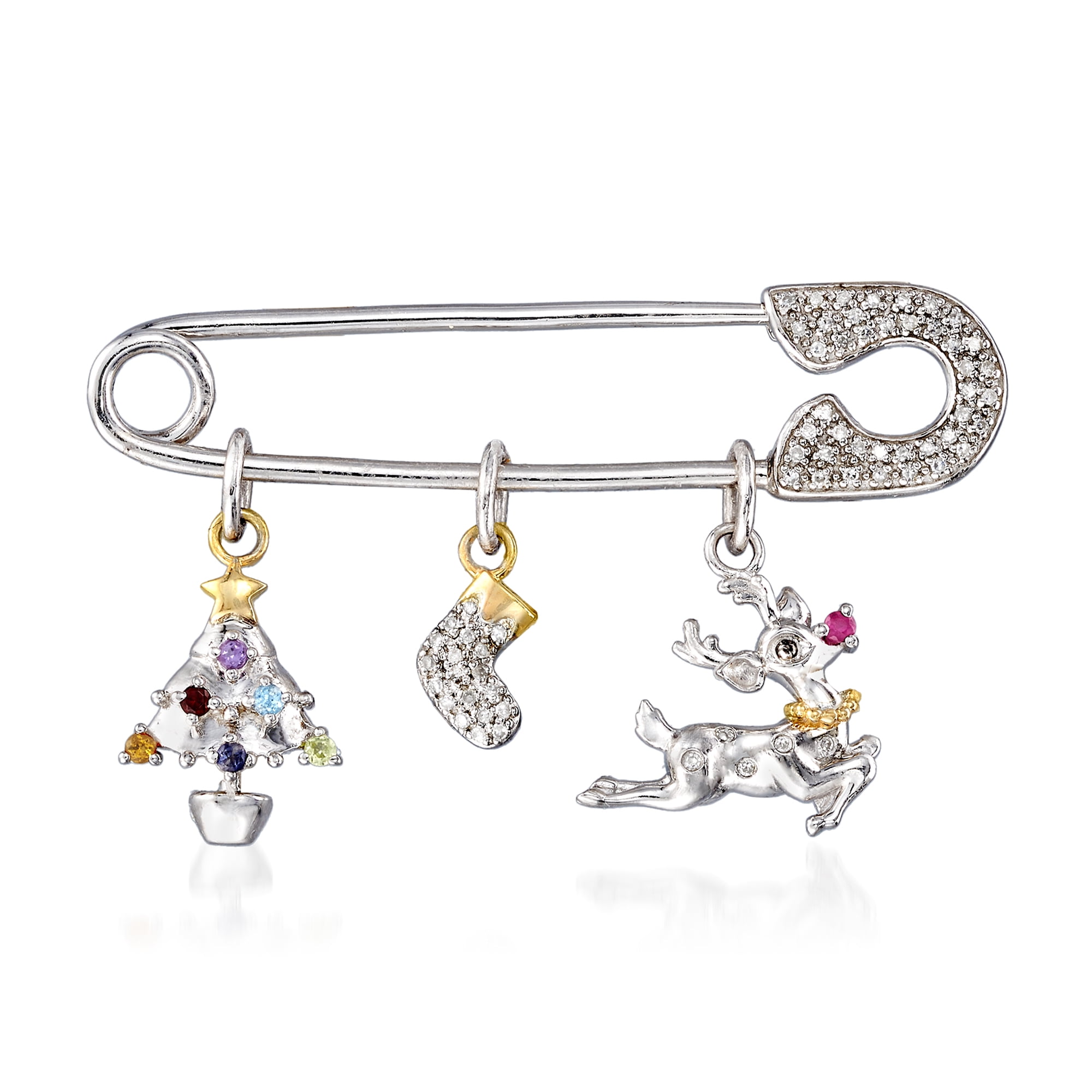 RossSimons RossSimons 0.15 ct. t.w. Diamond and MultiGem Christmas