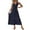 Navy, variant on Dresses for Women Sleeveless V-Neck Sundresses Summer Casual Loose A-Line Flowy Ruffle Hem Maxi Beach Vacation Dresses Light Blue S