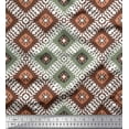 thumbnail image 1 of Soimoi Polyester Crepe Fabric Ikat Kilim Printed Craft Fabric by The Yard 42 Inch Wide, 1 of 1