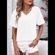 thumbnail image 4 of Blusas de Verano con Cuello en V para Mujer, Camisetas Extragrandes, Blusas de Corta para Mujer, Atuendos Informales Elegantes para el Trabajo. S, 4 of 8