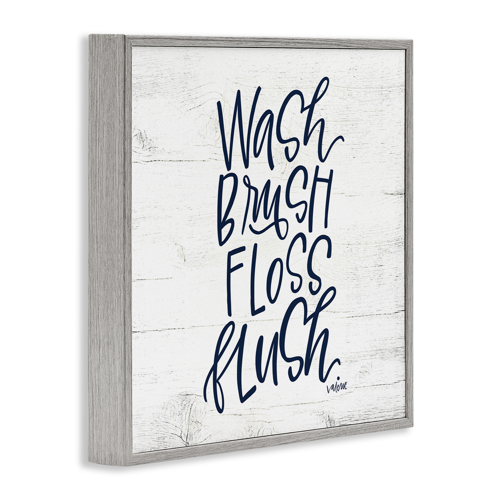 Stupell Industries Rustic Bathroom Rules Typography Painting Gray Framed Art Print Wall Art, 12 x 12
