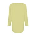 thumbnail image 6 of Yigetop Womens Tops! 3/4 Sleeve Blouses for Women Casual V Neck Summer Tops for Women with Leggings Pleated Curved Tunic 3/4 Sleeve Tops for Women Yellow L, 6 of 6