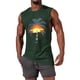 thumbnail image 1 of Camiseta sin mangas de cuello redondo para hombre, informal, a la moda, con estampado, deportiva, de poliéster, 1 of 5
