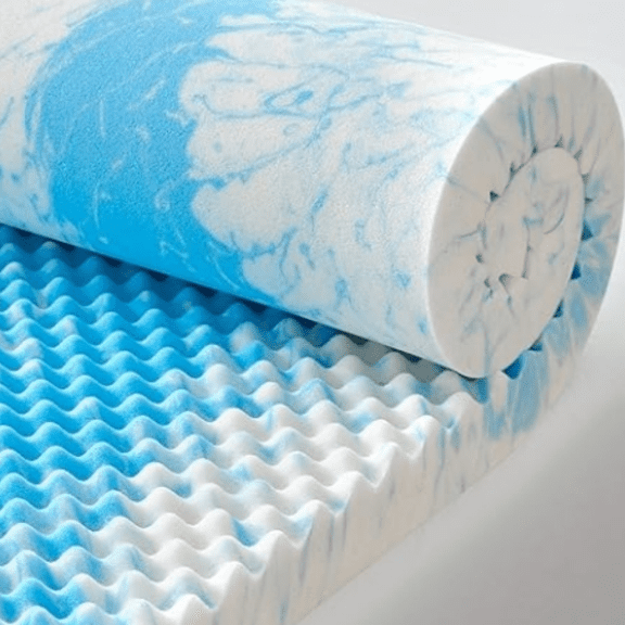 2 Inch Egg Crate Memory Foam Mattress Topper Twin Size, Soft Mattress Pad for Back Pain Relief, Bed Topper, , Blue