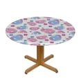 thumbnail image 3 of Nawypu Round Table Cloth D-pink and blue, 100% Polyester Fiber, Waterproof and Oil-proof, Wrinkle-resistant, Easy to Clean, Suitable for Round Tables of Various Sizes White, 3 of 7
