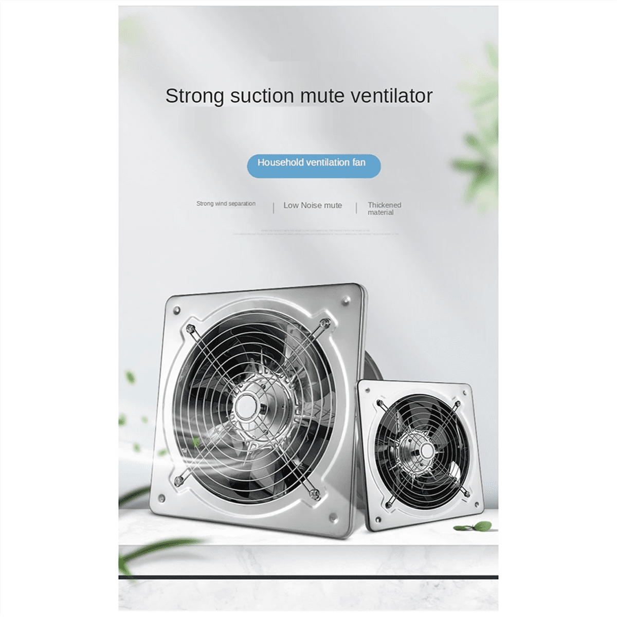 6Inch Booster Fan Extractor Exhaust Fan Ventilation Pipe Fan for Bathroom Toilet Kitchen Wall Window Stainless Steel Fan,1 * Booster Fan,Silver