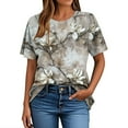 thumbnail image 4 of Blczomt Casual Tops for Women Short Sleeve Summer Crew Neck T Shirts Floral Loose Fit Womens Spring Blouses, 4 of 4
