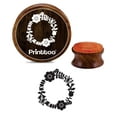 thumbnail image 1 of Printtoo Round Block Flower Wreath Wooden Rubber Stamp Christmas Secret Santa Gift-2 Inch, 1 of 2