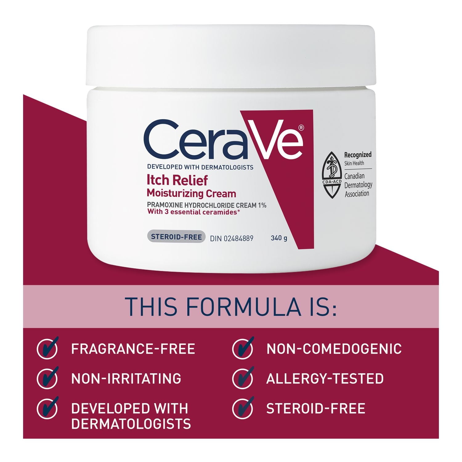 CeraVe Moisturizing Cream for Itch Relief | minor skin irritation & scrapes Itch  Relief Cream with Pramoxine Hydrochloride | Fragrance Free | 340g, 340  Grams, Cream with 1% pramoxine hydrochloride - Walmart.ca