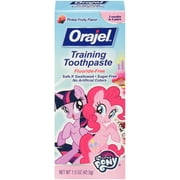 Orajel My Little Pony Fluoride-Free Training Toothpaste, Pinky Fruity Flavor, One 1.5oz Tube: Orajel #1 Pediatrician Recommended Brand for Kids Non-Fluoride Toothpaste