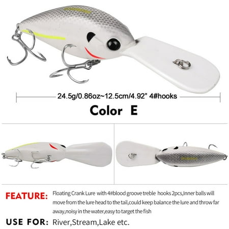 RONSHIN 12.5cm-24.5g Fishing Lure With Treble Hooks Artificial Crank Hard Bait Crankbait Fishing Tackle For Fishing Lover