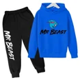 thumbnail image 3 of Conjunto de 2 piezas con capucha y pantalones para niños de 3 a 14 años, con estampado de celebridades de Internet y Youtube, primavera y otoño, 3 of 5