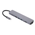 thumbnail image 1 of Convertidor de estación de acoplamiento para computadora portátil multifunción 8IN1 USB-C Tipo-C a PD + USB * 2 + HDTV + Tipo-C + SD + TF + RJ45, 1 of 8