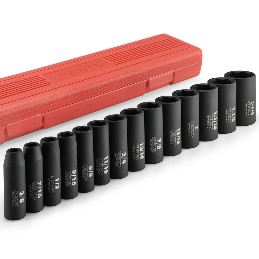 Neiko 02476A 14Piece 1/2Inch Drive Deep Impact Socket Set, 6Point