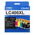 thumbnail image 1 of Cartucho de tinta COLRIX LC406XL paquete de 5 (2 negros, Cian, Magenta, Amarillo), 1 of 9