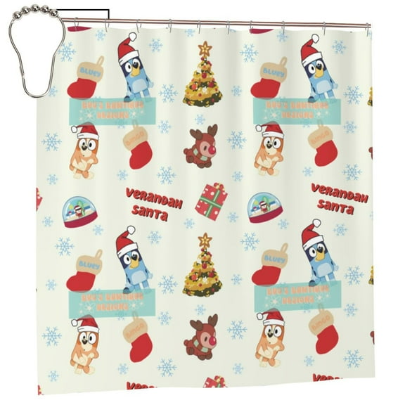 Saiise Bluey Print Shower Curtain for Bathroom,Shower Curtain Set with Hooks for Home, Bathroom Decor Waterproof Fabric,72x72