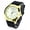 Gold, variant on Mens Silicone Buckle Band Minimal Round Analog Quartz Wrist Watch Gunmetal Blue Black