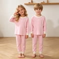 thumbnail image 5 of Cathalem Toddler Toddler Kids Toddler Girls Boys Soft Comfy Modal Tencel Solid Raglan Sleepwear Pajamas Pjs Set Pink 12-13 Years, 5 of 8
