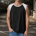 thumbnail image 2 of Fgnfyis Stylish Men's Tank Tops for Summer Color Block Design Round Neck Vest Lightweight Sports Wear Comfortable Sleeveless Fit for Active Tank Tops for Men Light Gray XXL, 2 of 5