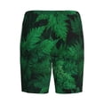 thumbnail image 2 of Haiem Green Leave Fern Men's Pajama Short with Soft Woven Cotton Elastic Waistband Sleep Short-Small, 2 of 9