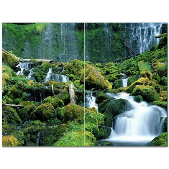 Waterfalls Photo Ceramic Tile Mural Kitchen Backsplash Bathroom Shower 406245-L43