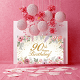 thumbnail image 3 of Elegant Floral Birthday Banner 90th Celebration Gold Glitter for Senior Party Indoor Decoration Event, 3 of 8