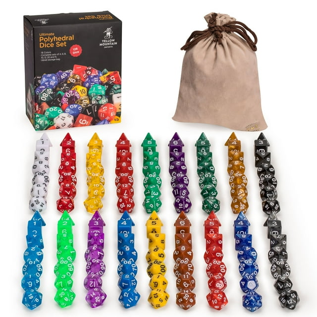 Juego de dados poliédricos Yellow Mountain Imports 126 unidades