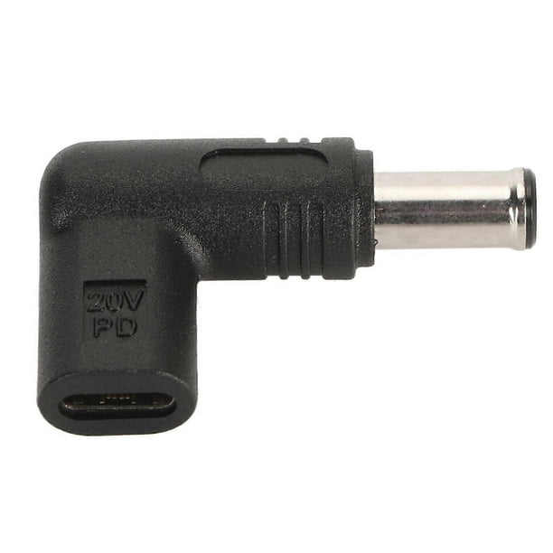 Adaptateur femelle type C vers CC 6,5 x 1,4 mm, 18,5 à 20 V, 18 W à 100 W, charge rapide PD, courant 5 A. Adaptateur femelle type C vers mâle CC