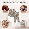 thumbnail image 7 of Pofeuu Rose Flowers Print Womens Pajamas Set Long Sleeve Sleepwear Button Down Nightwear Soft Pj Lounge Sets Button Down Pajamas Women-XX-Large, 7 of 7