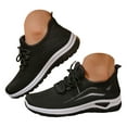 thumbnail image 3 of Womens Sneakers Antislip Slip on Woven Mesh Nursing Shoes Casual Lace up Lightweight Tennis Walking Shoes Black Size 8, 3 of 8