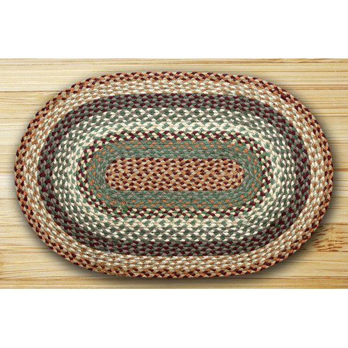 Earth Rugs 02413 Oval Shaped Rug, Buttermilk and Cranberry