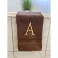 thumbnail image 6 of Brown Initial Hand Towel for Bathroom - Monogrammed Luxury Hotel Quality Decorative Towel - GOTS Organic Certified - Set of 2 Beige Letter E, 6 of 7