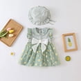 thumbnail image 3 of Hotiary Infant Baby Girl Sleeveless Dress + Hat Outfits Lapel Daisy Print Birthday Party Holiday Princess Dress Cute Spring Summer Fall Clothes Green for 2-15 Months, 3 of 8