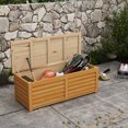 thumbnail image 2 of Outsunny 176L Outdoor Deck Box with 2 Safety Hinges for Porch Light Brown, 2 of 10