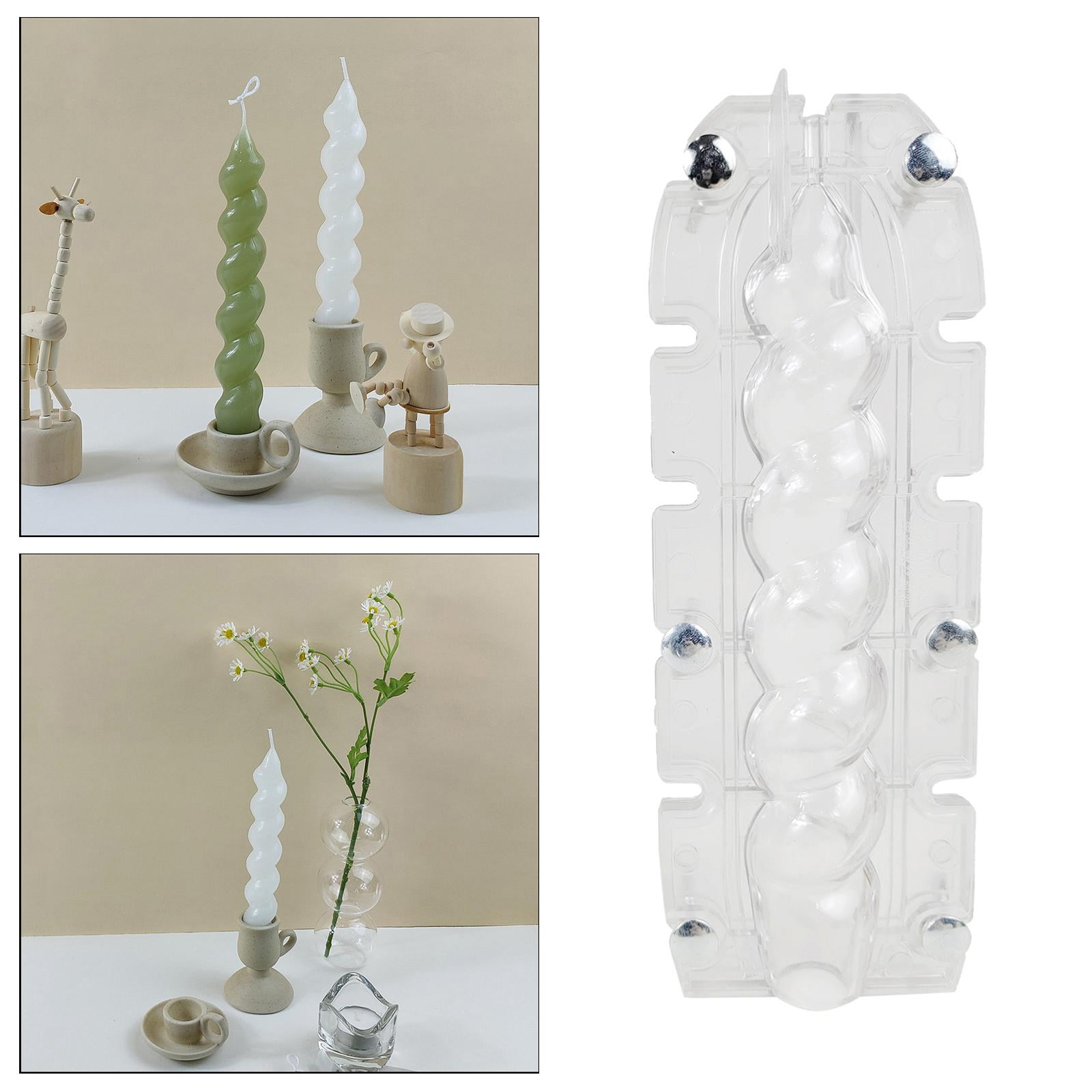 GUOOL Plastic Candles Transparent Candles Manufacture, Soap DIY Conical Candles Supplies for Sailings Perfumad - Transparent, 19.3x2CM