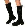 thumbnail image 5 of JUSLIO Winter Boots for Women,Mid Calf Boots Solid Color Round Toe Fashion Casual Comfort Lightweight Boots Plus Size Boots, 5 of 9