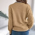 thumbnail image 6 of Itsame Loose Sweater for Womens Long Sleeve Pullover Sweaters Crew Neck New Casual Sweatertop Khaki Size M, 6 of 7