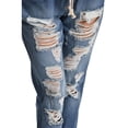 thumbnail image 2 of G-Style USA Women's Destructed Denim Jogger Jean Pants RJJ328 - Blue - Small, 2 of 4