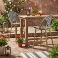 thumbnail image 4 of 29.5" Outdoor PE Rattan French Barstool,  Aluminum Frame With Bamboo Finish (Set Of 2),White-Black, 4 of 16