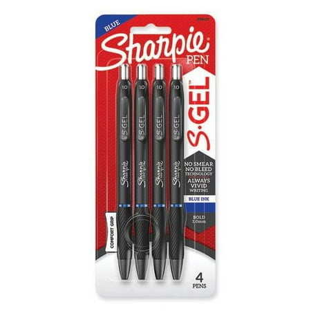 UPC: 0071641172234 | Sharpie S-Gel S-Gel High-Performance Gel Pen  Retractable  Bold 1 mm  Blue Ink  Black Barrel  4/Pack