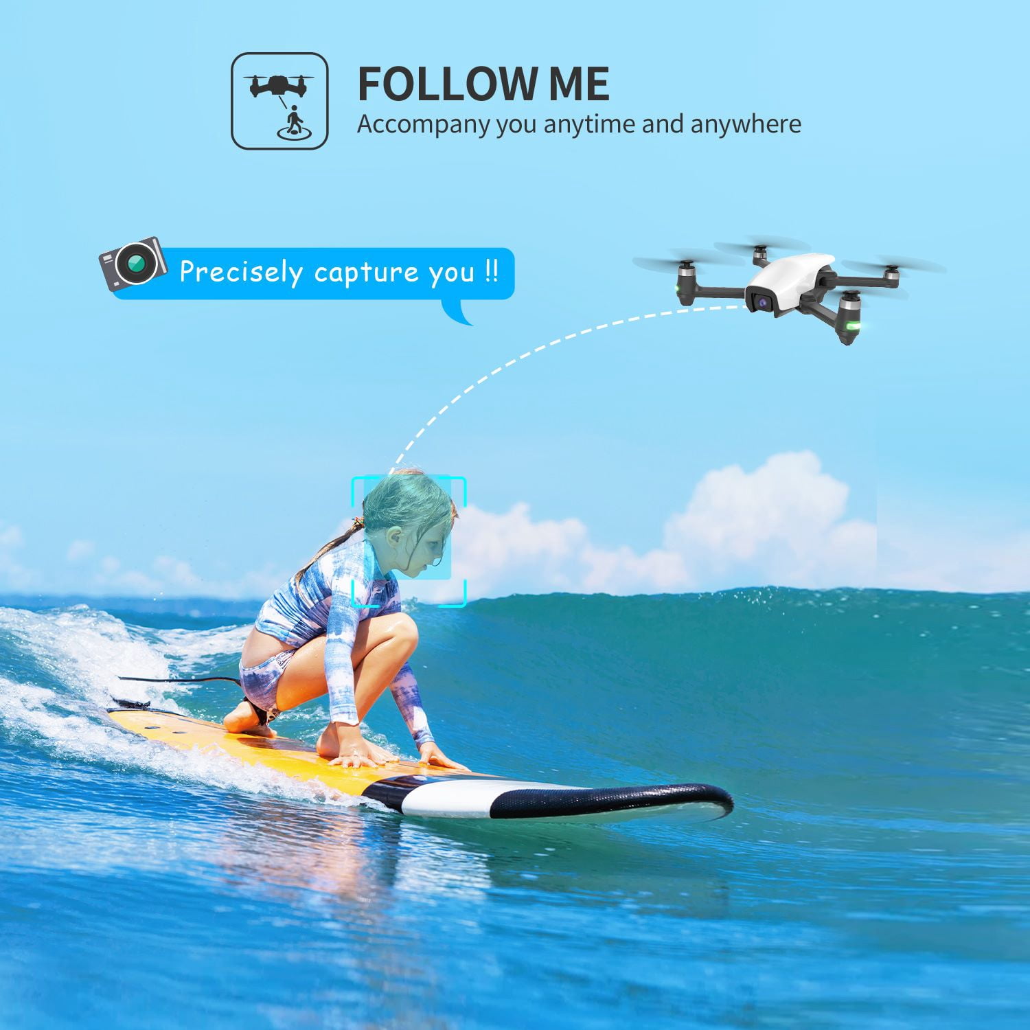 Holy Stone HS710 GPS Drone with 4K Camera for Adults Brushless Motor 50 Mins Flight Time Color White