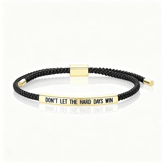 DESIGNICE Dont Let the Hard Days Win Bracelet for Women Men, Handmade Braided Adjustable Wrap Stainless Steel to My Daughter/Best Friend Inspirational Gifts Ladies Jewelry