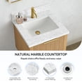thumbnail image 6 of Zevio 25"W x 22"D Natural Marble Vanity Top in Carrara White with Ceramic Sink, 6 of 12