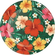 Tropical Flowers Floral Beach Summer Luau Theme Party 9" Paper Dinner Plates
