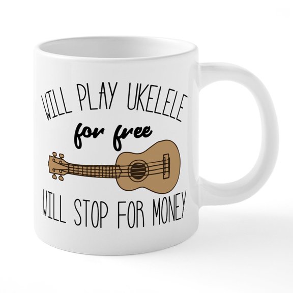 CafePress - Will Play Ukelele - 20 Oz White Ceramic Mega Mug