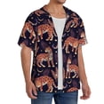 thumbnail image 2 of Balery Leopard Print Camisa Casual de Manga Corta con Botones para Hombre, Texturizada, Estilo Cubano, para Playa, Verano-XX-Large, 2 of 5